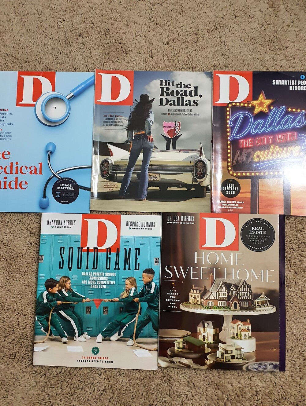 D Magazine Lot of 5 Jun to Sep 2026 Issues + Medical Issue for Dallas Guide